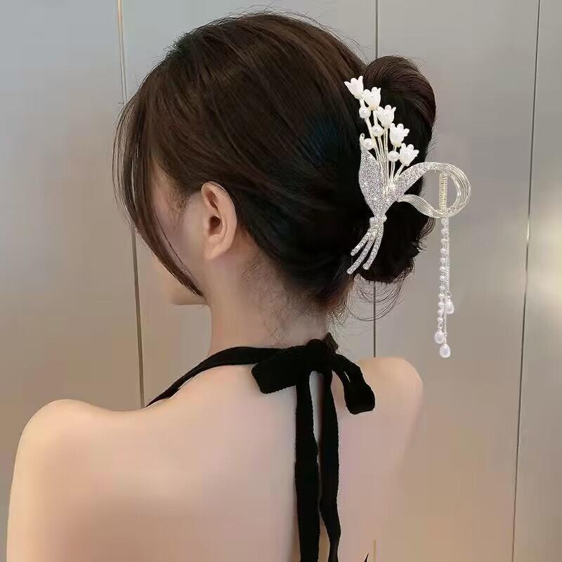 Long Butterfly Beaded Tassel Hair Clip For Women Fairy Temperament Sweet Princess Hairpin Hair Accessories