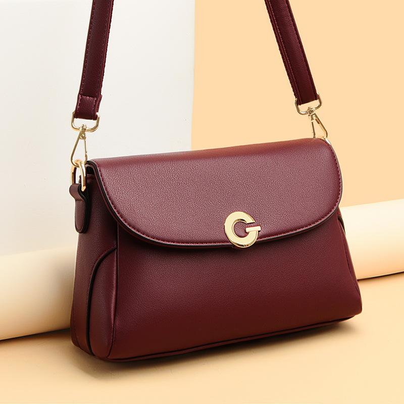 Soft Leather Women's Bags Send Mother Messenger Bags Small 2025 New Versatile Mother-in-law Bags Middle-aged and Elderly Practical Shoulder Bags