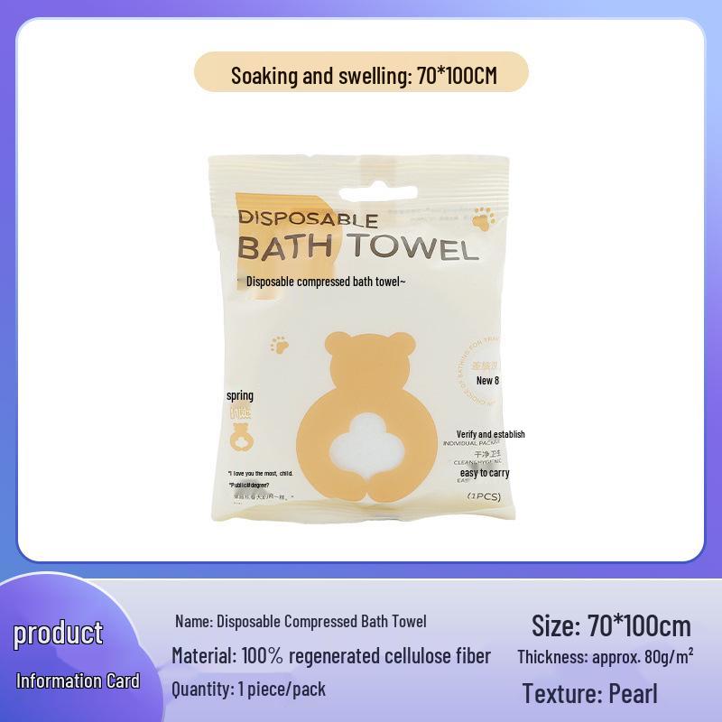 Compact Cotton Compressed Towels - Individually Wrapped, Travel-Friendly Face and Bath Towels for Hotels