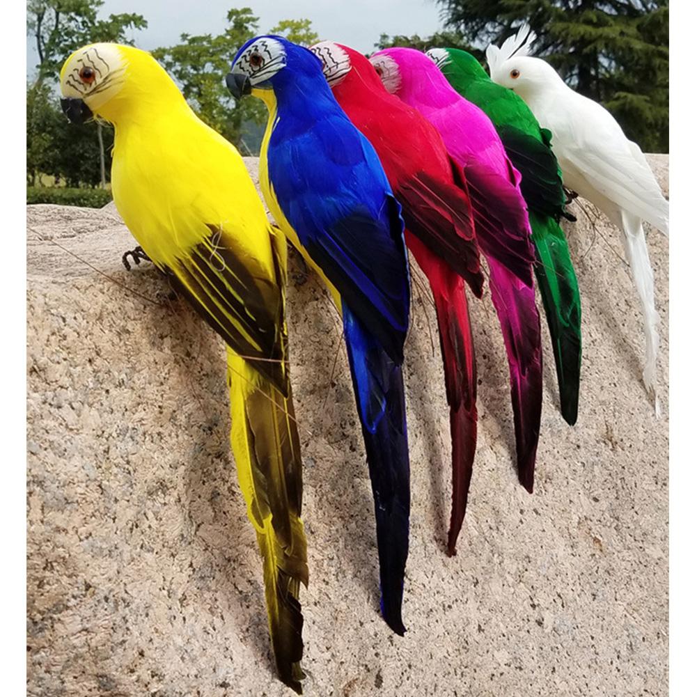 25/35cm Handmade Simulation Parrot Feather Ornament Garden Bird Prop Decoration