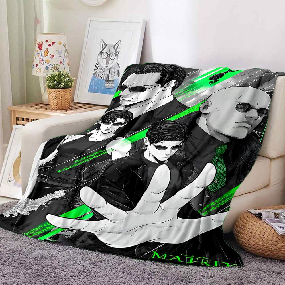 

1 шт. Фланелевое одеяло «Матрица» - HD-печать, легкое, мягкое, теплое, всесезонное одеяло для дивана, кровати, путешествий, кемпинга 043 130cmx150cm