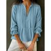 2026 European & American Women's V-neck Striped Long Sleeve Casual Shirt for Spring/Summer