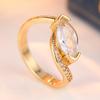 Gorgeous Inlaid White CZ Women's Ring Trendy Gold Color Geometry Daily Wear Party Jewelry Anniversary Gift