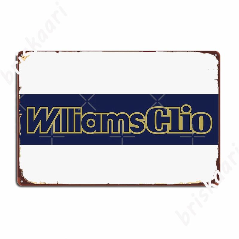 Williams Clio Металлические таблички Кино Гараж Кухня Индивидуальные таблички Жестяная табличка Плакаты 20x30cm