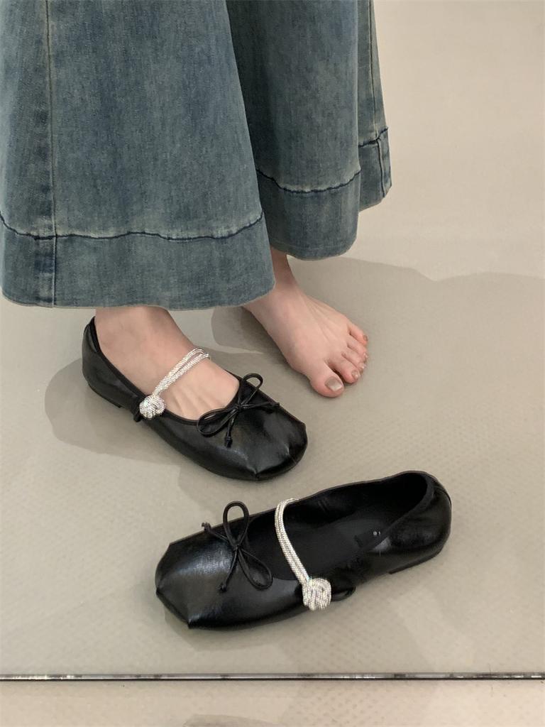 Fashion IPPEUM Silver Mary Janes For Women 2025 New Fashion Round Toe Ballet Flats Shoes Ballerina