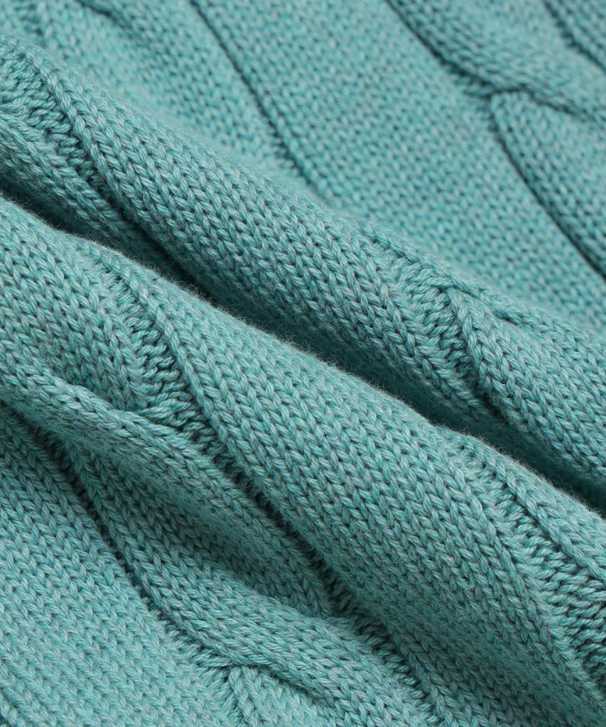 BROOKS BROTHERS Tennis V-Neck Cable Sweater (Light Blue) (Bbwnmmg102)
