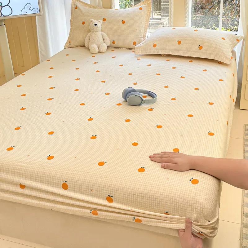 Pure cotton mattress single piece 100% cotton mattress protective cover non-slip and dust mattress protective cover cotton