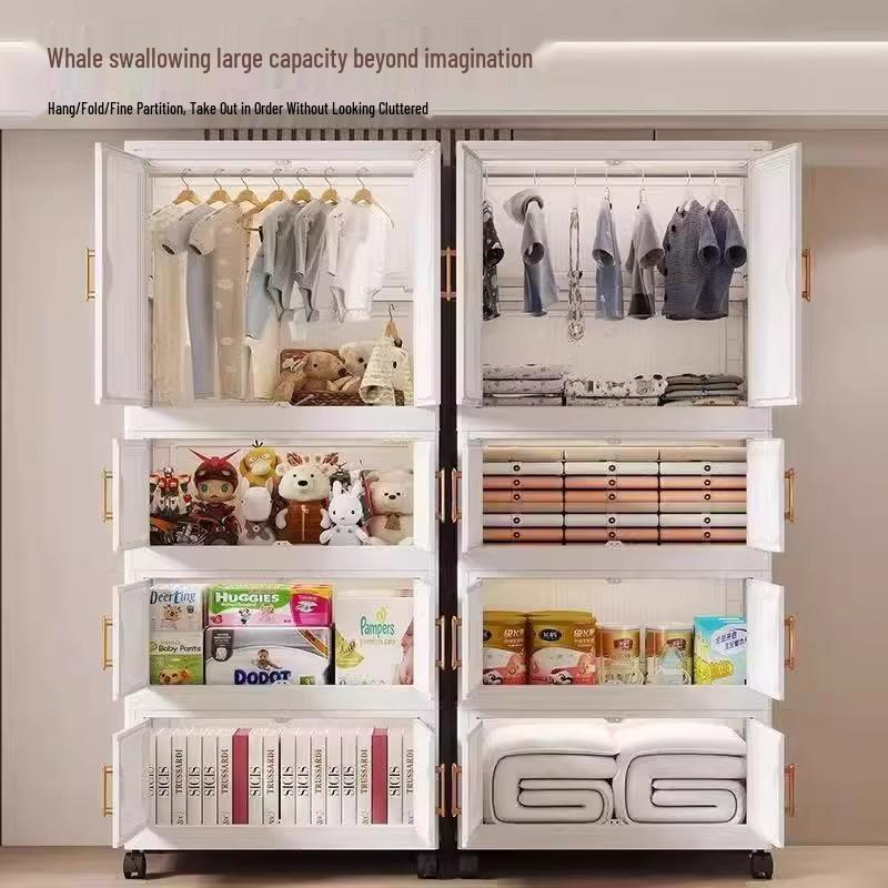 25-Year Durable No-Installation Folding Storage Cabinet for Toys & Clothes