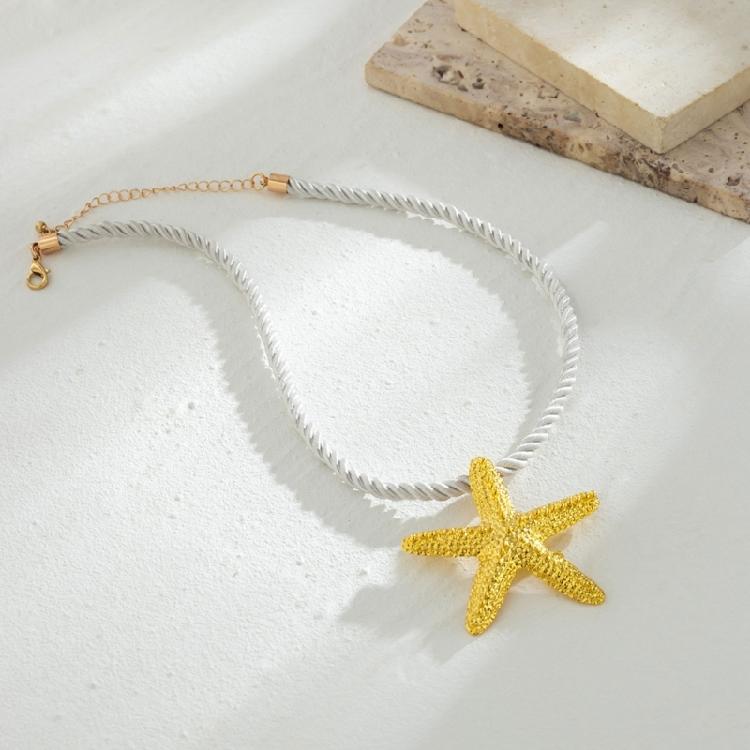 Beach Starfish Pendant Necklace Fashion Stud Earring Jewelry Clavicle Chain