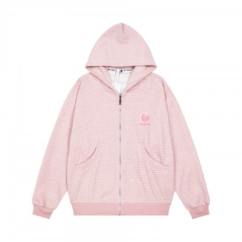 Unisex Oversized Hooded Sweatshirt Vintage Striped Print Casual Winter Pullover