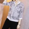 Chiffon Printed Cardigan: Women's Versatile Spring 2025 Loose Long Sleeve Plus Size Jacket