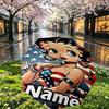Custom Name Personalized Betty Boop Print Umbrella, Auto Open Close, 8‑Rib Sturdy Frame, Commute Camping Hiking Use, Birthday Gift