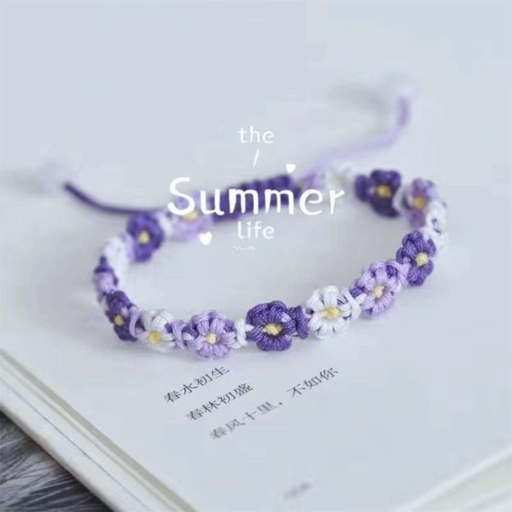 Small Chrysanthemum Woven Bracelet Braided Rope Knot Bracelets For Lovers