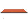 VidaXL Retractable Awning Orange and Brown 3.5x2.5m Fabric and Aluminum, Awning, Patio Awning, Outdoor Awning, Awning 3154567