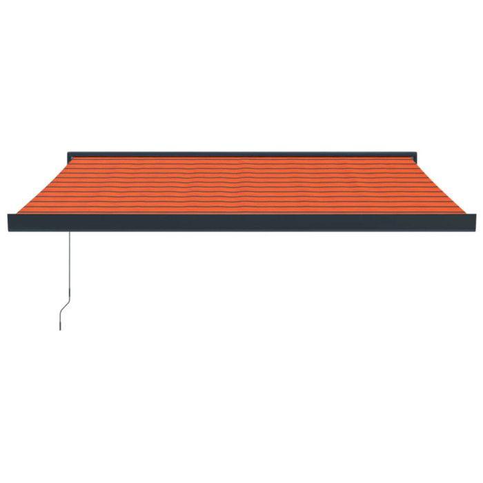 VidaXL Retractable Awning Orange and Brown 3.5x2.5m Fabric and Aluminum, Awning, Patio Awning, Outdoor Awning, Awning 3154567