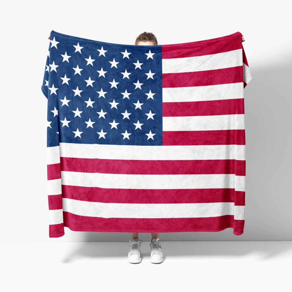 

USA Flannel Blanket American Flag Blanket Star-Spangled Cozy Soft Lightweight Warm 30x40inch 40x50inch for Couch Sofa Bed 75x90cm