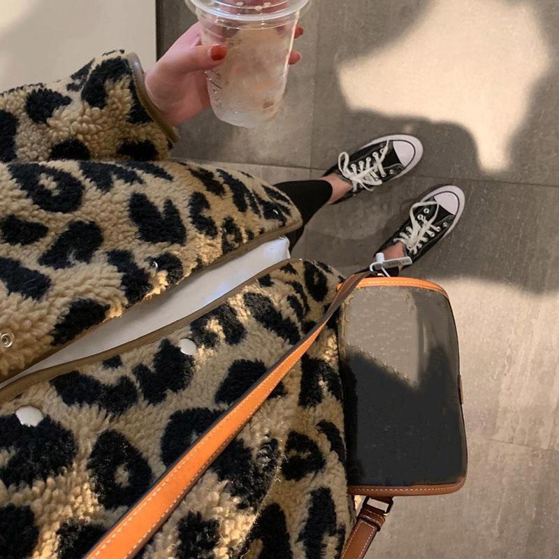 Coats for Women Oversize Cotton Fleece Leopard Fur Coat Autumn Winter Cardigan Casual Long Sleeve Women Coat