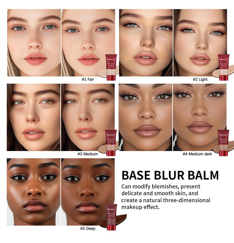 Lakerain Mattierende Foundation Basiscreme Langanhaltend Weichzeichner Matt Natürlicher Sitz Abdeckung Concealer Wasserdicht Gesichtsbasis Make-up