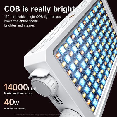 40W LED Camera Light 2800K-9000K Bi-Color 4400mAh Video Lamp Handle Portable Light Rechargeable Photography Light Panel Device