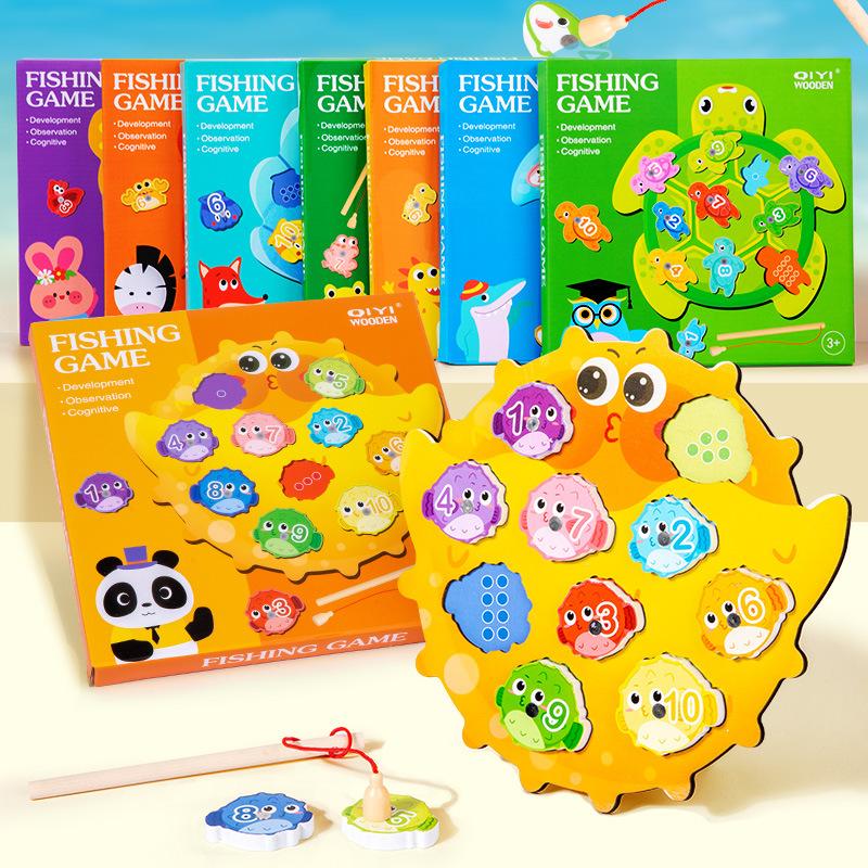 Dětské Rané Vzdělávání Puzzle Různé Scénáře Magnetické Rybářské Hračky Osvícení Digitální Kognitivní Hra na Párování