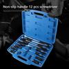 12 Pcs Mechanics Anti Slip Handle Screwdriver Box Set with Go Thru Handle Shaft