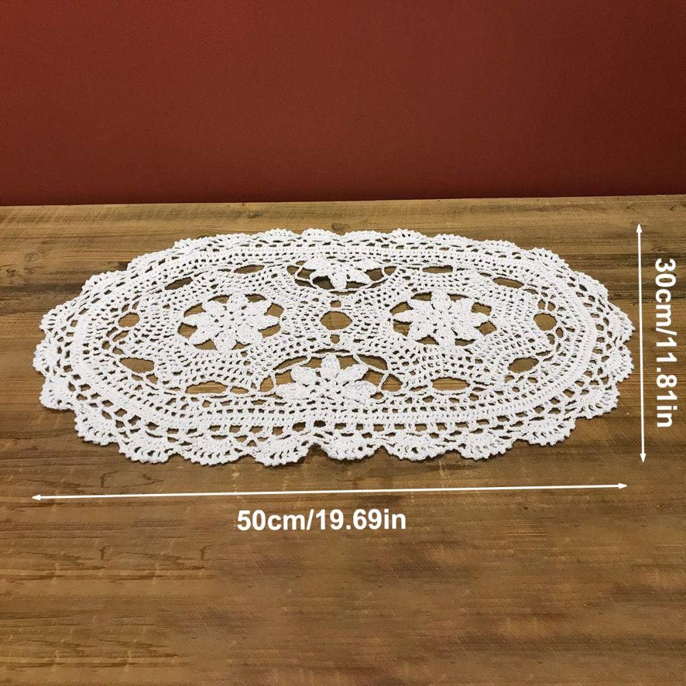 New Oval Crochet Doilies Crochet Cotton 35/40CM Crochet Placemats Handmade Doilies