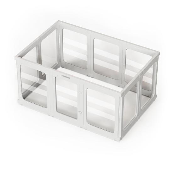 Hunde-Laufstall für den Innenbereich mit Saugnäpfen, Werkzeuglose Montage Tierzaun, 125x85x60cm Zwinger