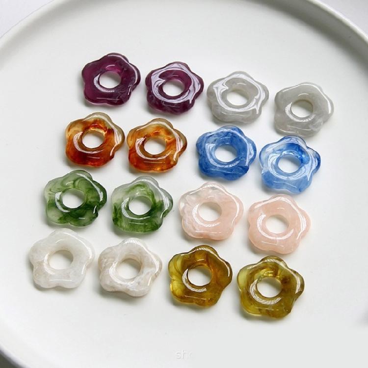 Resin Flower Pendant Hollow Five Petal Floral Charm Jewelry Jewelry Making Accessories for for Necklace Bracelet Earring