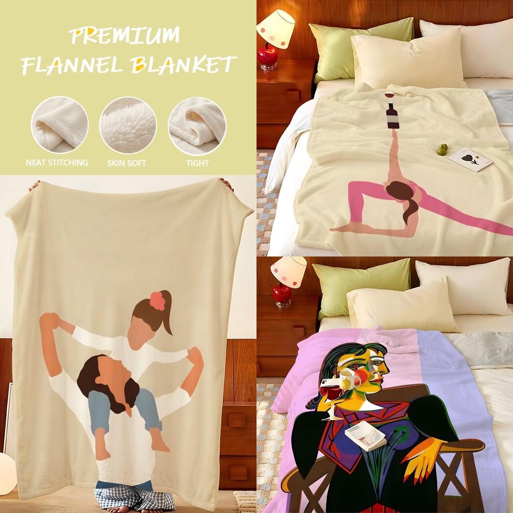 Artist p-pennika Throw Flannel Throw Blanket, Lightweight Cozy, Durable Washable cute Cool