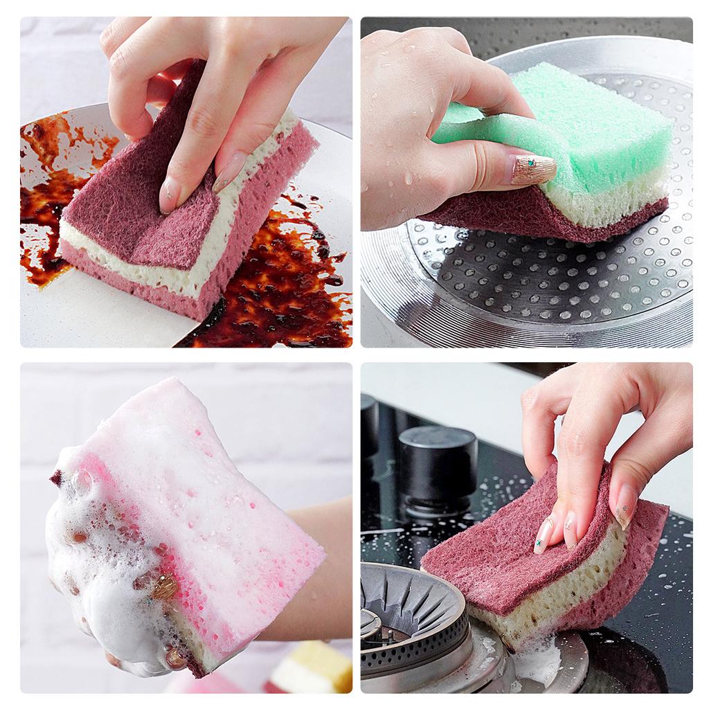High Density Thickened Porous Sponge Scrub Dishwashing Sponge Scuring Cloth Kitchen Chore Cleaning Magic Rub