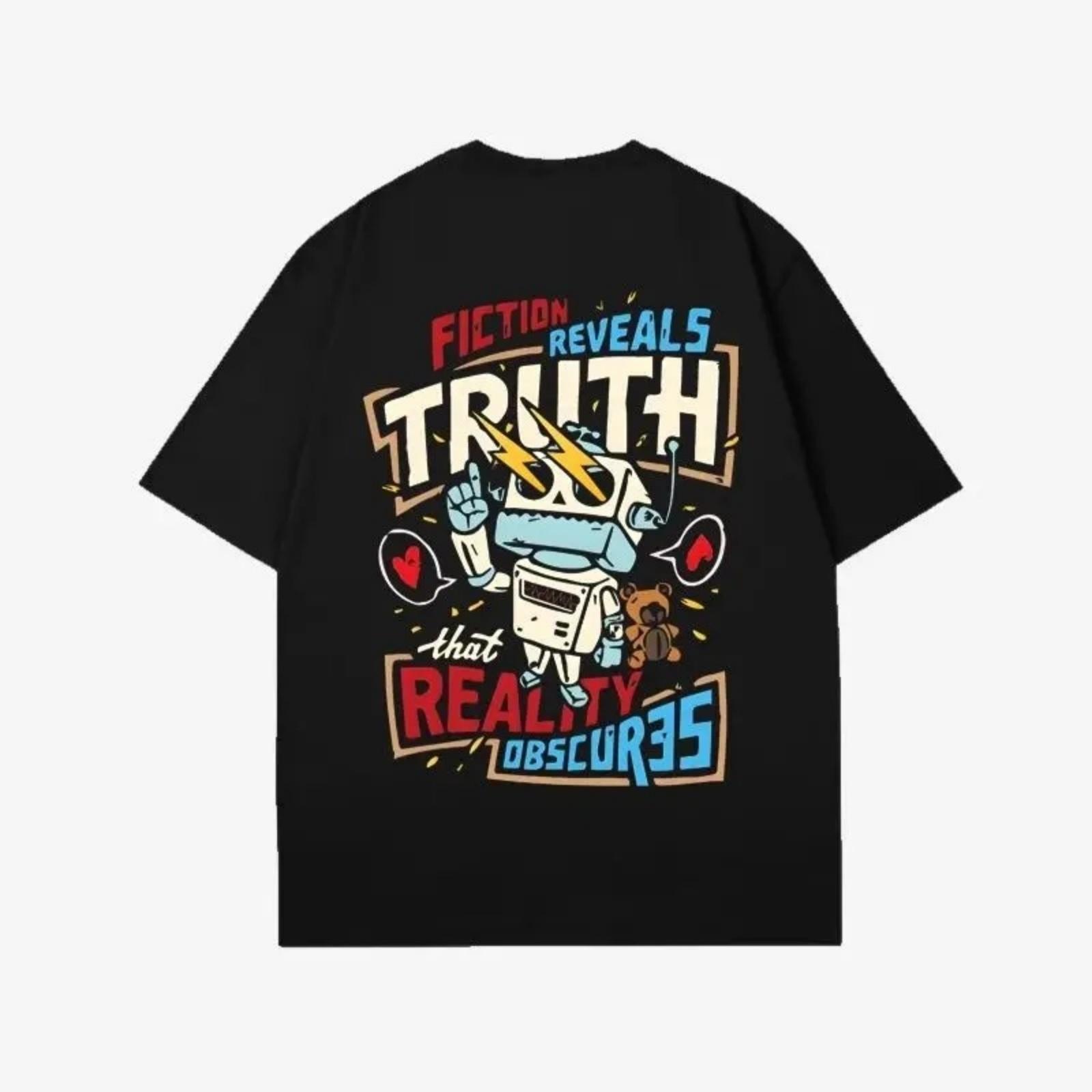 

American street short-sleeved t-shirt men s and women s summer loose cartoon robot printed pure cotton short-sleeved couple top XXXXXL різнокольоровий