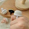 Nail Polishing Dusting Brush Mini Adjustable Finger Ring Cleaning Brush for Nail Technician