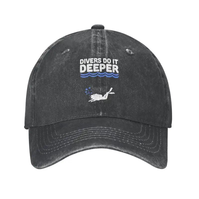 

Custom Cotton Scuba Diving Baseball Cap for Men Women Adjustable Divers Do It Deeper Underwater Adventure Dad Hat Streetwear Adjustable армия зеленый