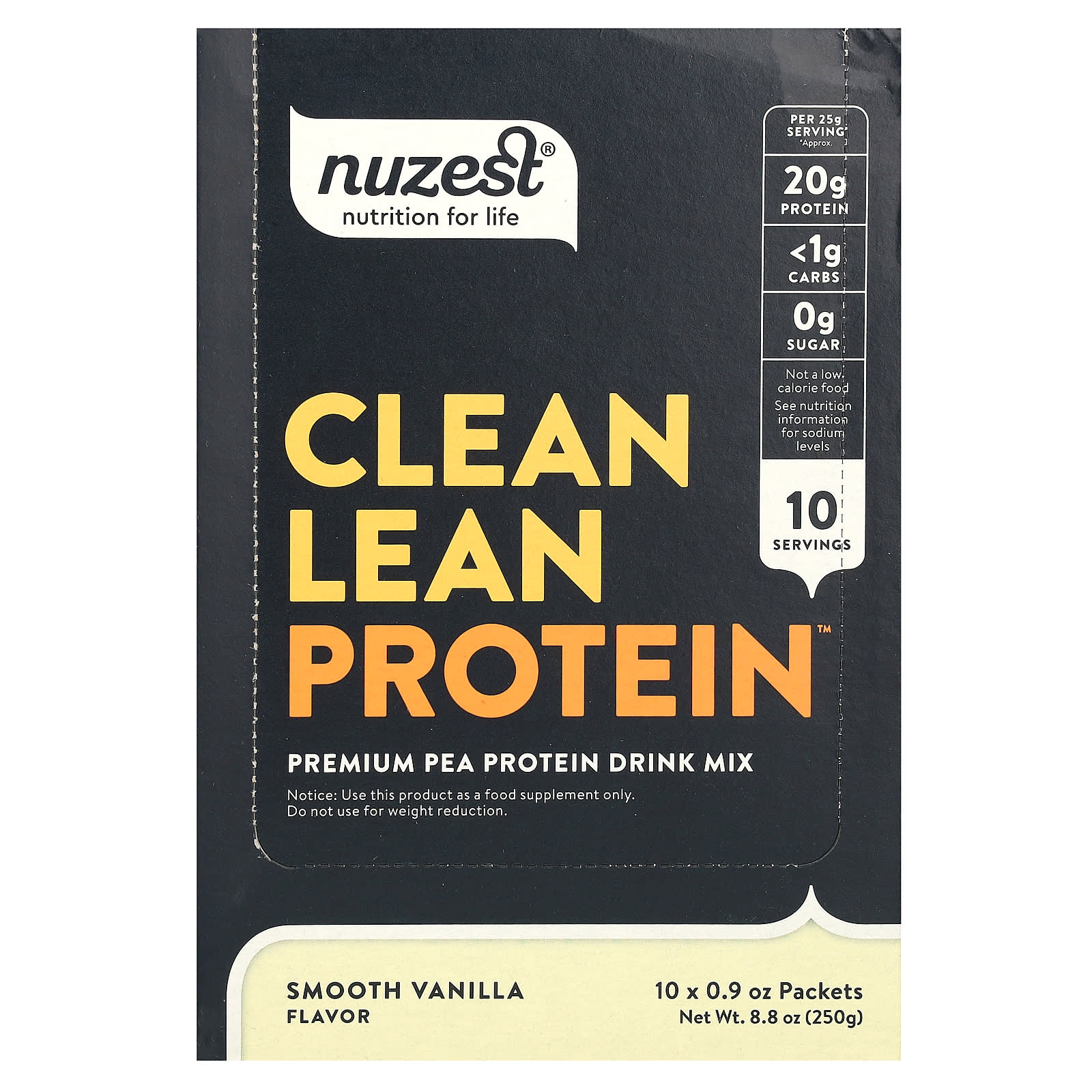 

Nuzest, Clean Lean Protein, Smooth Vanilla, 10 Packets, 0.9 oz (25 g) per pack