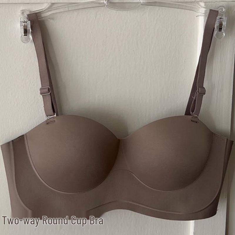 

Бесшовный бюстгальтер без бретелей с круглыми чашками для маленькой груди с собирающей ладонью 32/70AB кофейный