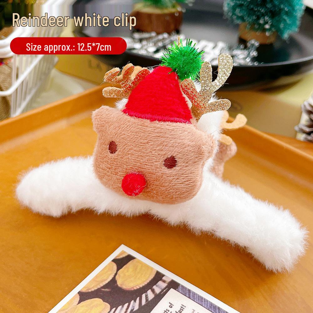 

Santa Claus Plush Claw Hair Clip - Cute Girlish Shark-Style Christmas Accessory