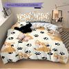 3pcs Corgi, Paw Prints Bedding Set, Breathable And Soft, Suitable for All Seasons Machine Washable, Suitable for Bedroom Decoration,yy250822174