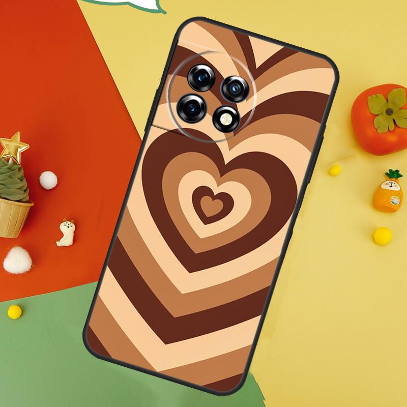 Sage Green Coffee Love Heart Latte Case For OnePlus 9 10 Pro 11 12 13 15 13T 13R 12R 10T 8T Nord 5 CE 2 3 4 Lite N20 N30 Cover