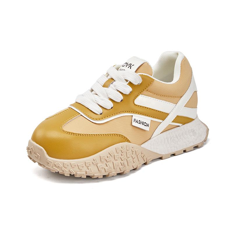 Women's spring new thick-soled versatile color matching breathable heightening shoes ballet sneakers women