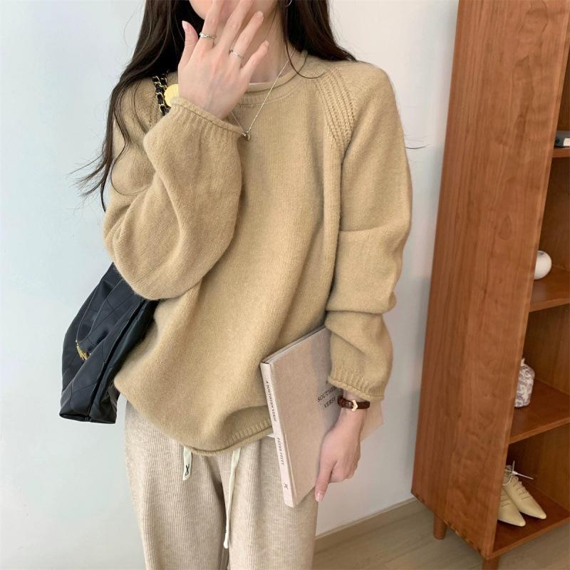 Gemütlicher Strickpullover im koreanischen Stil für Damen - Weich, Warm, Lockerer Schnitt