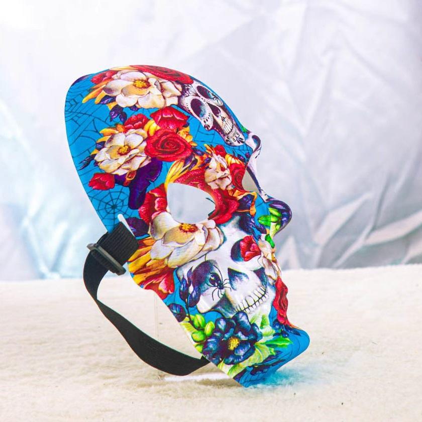 Day of the Dead Mask Mexican Printed Face Mask Halloween Grimace Skull Bar Catwalk Performance Props Carnival Dance Decoration Atmosphere Mask