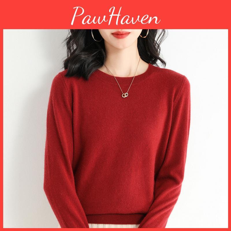 Winter New And Autumn Round Neck Sweaters Womens Pullover Knitwear Solid Color Long Sleeve Womens Sweaters