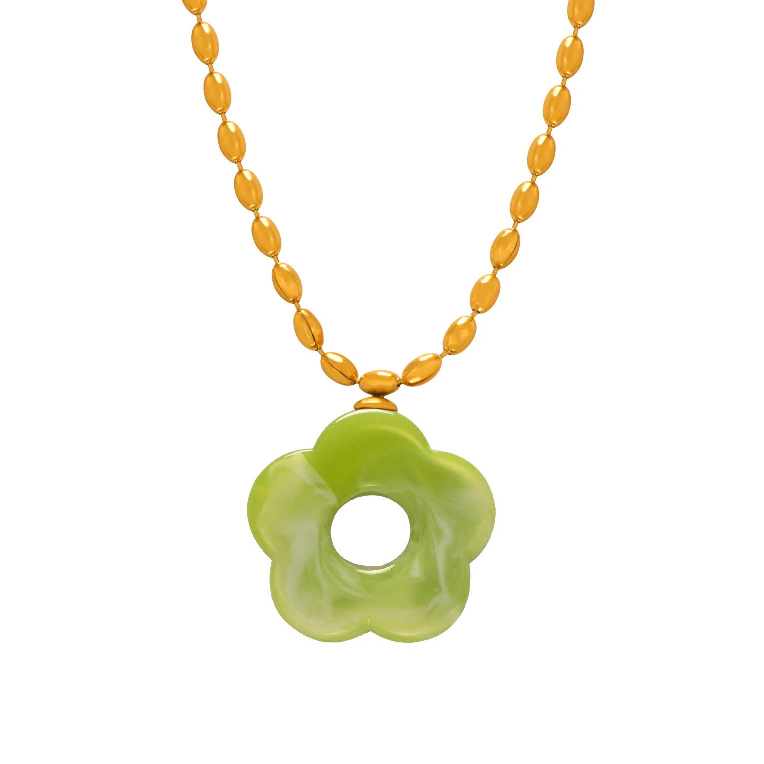 

Ожерелье с подвеской в виде цветка из титана с золотым покрытием в корейском стиле для женщин