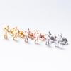 Dancing Girl Stainless Steel Earrings: Korean Style, Cute Mini Ear Studs