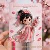 Chinese Peach Blossom Goddesses Cultural Acrylic Magnets - Scenic Souvenir Stickers.