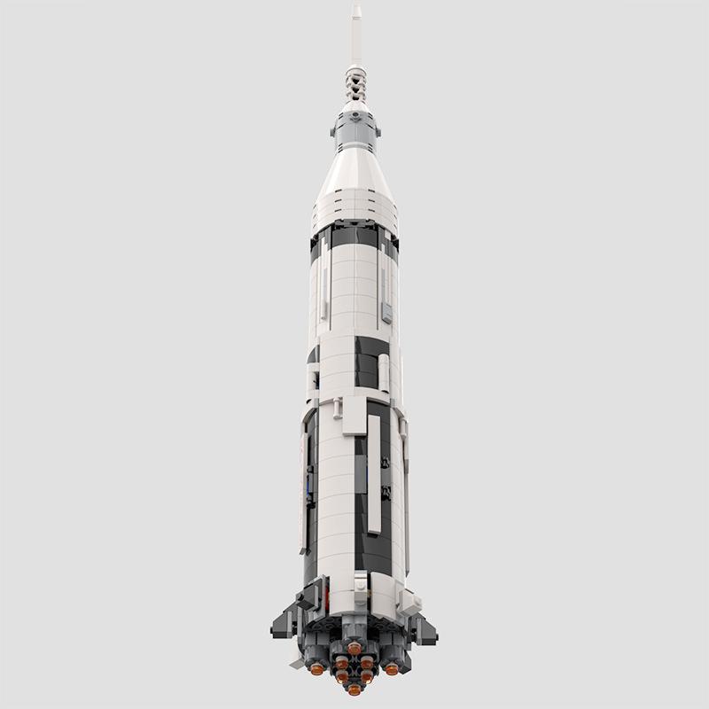 Saturn IB Model Heavy Building Blocks Space Rocket Ideas Bricks Display Rack Educational Toy Kids Birthday XMAS Gift