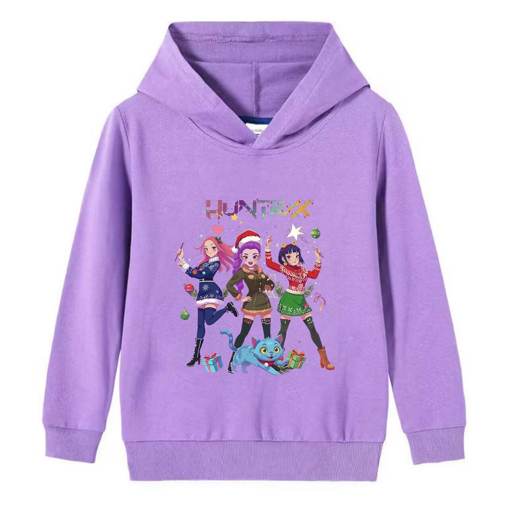 Frohe Weihnachten! Hexenjagd Mädchen und Jungen Kapuzenpullover, Neuartiger Weihnachts-Pullover, Feiertags-Pullover, Sweatshirt