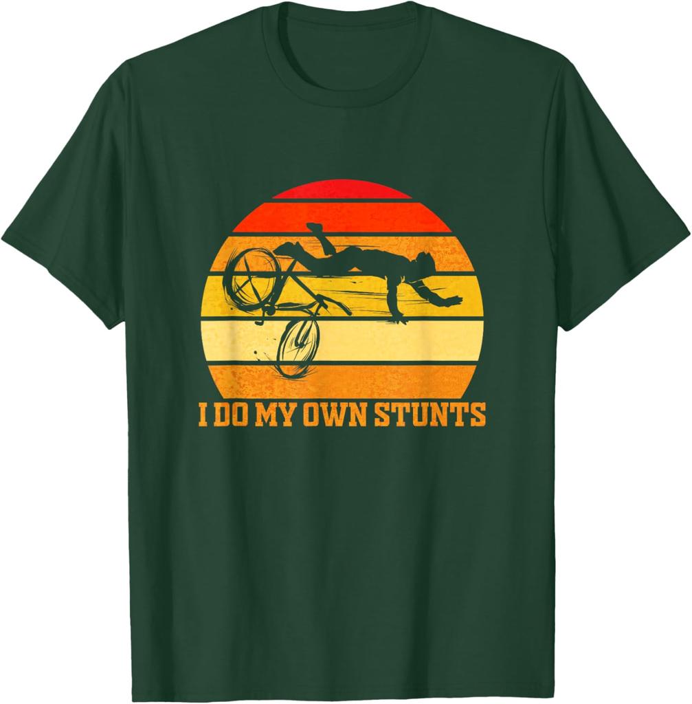 Cycling Lover Cycle Funny Bicycle Vintage I Do My Own Stunts TShirt Vintage Retro Cycling TShirt Breathable Cotton
