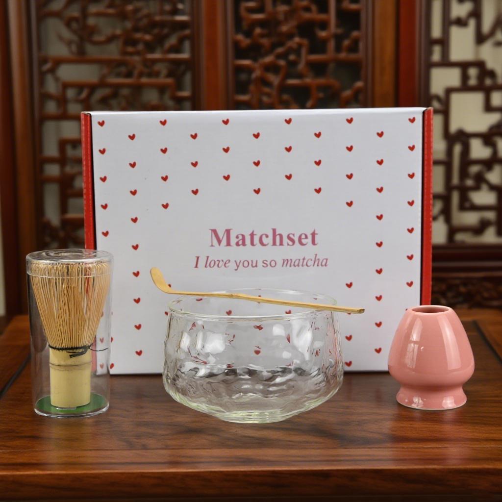 1PC/4PCS/Set Japanese-style Matcha Glass Bowl , Spoon, Tea Whisk, Perfect Gift For Ceremony, Traditional Decoration