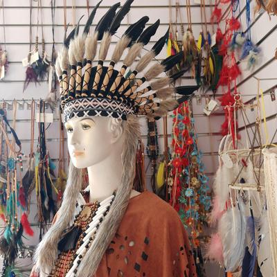 American Chief Indian Native Hat Headpiece Feather Headdress Headband for Dance Show